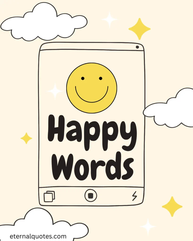 Happy words about joy and positivity