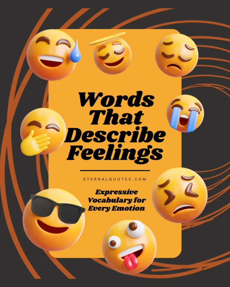 Words that describe feelings for emotions and self-expression