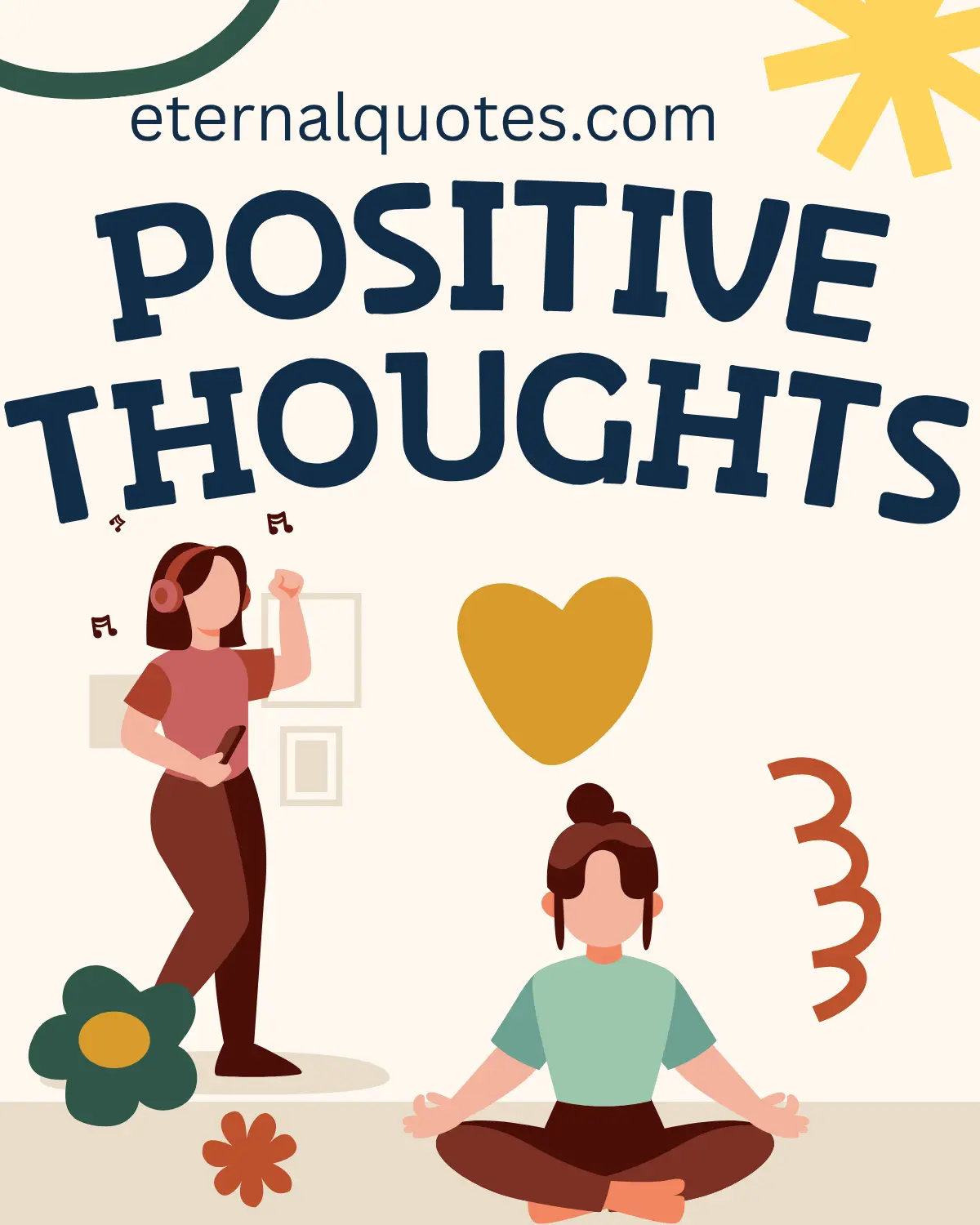 Positive thoughts quotes about mindset, optimism and inner peace